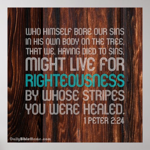 Bible Verse Poster - 1 Peter 2:24 | Zazzle