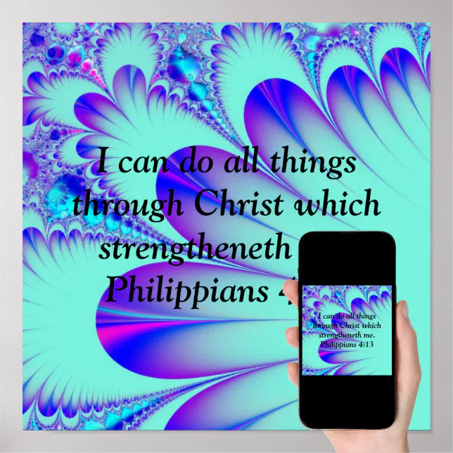 Bible Verse Poster Philippians 413 Zazzle