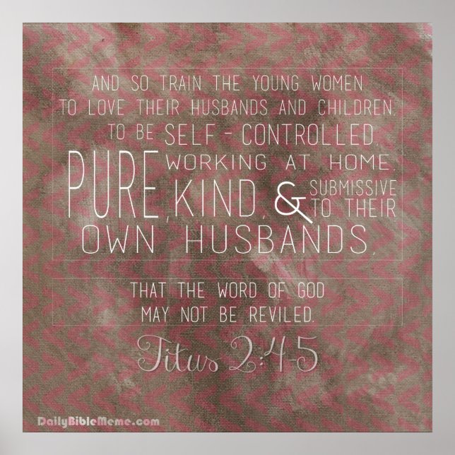 Bible Verse Poster - Titus 2:4-5 (Front)