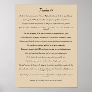 Bible Verse Print, Psalm 91 Poster