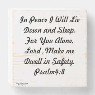 Bible Verse PROTECTION Wall Art/ Psalm4:8 Wooden Box Sign