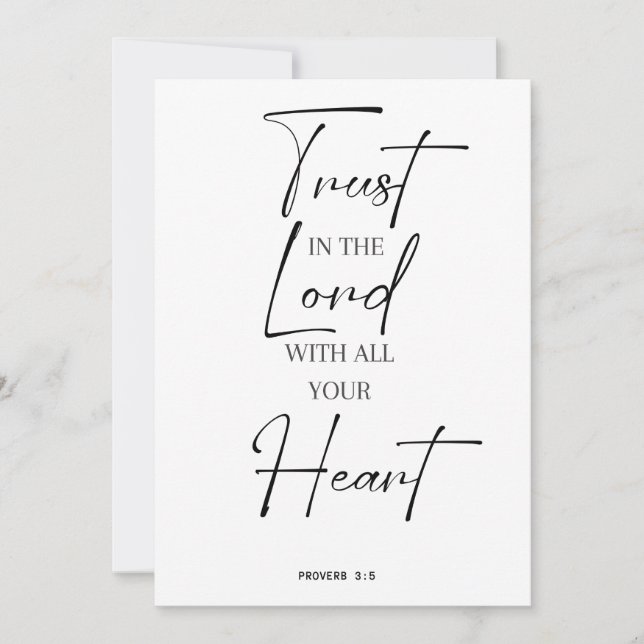 Bible verse Proverbs 3 trust in the lord Invitation (Front)