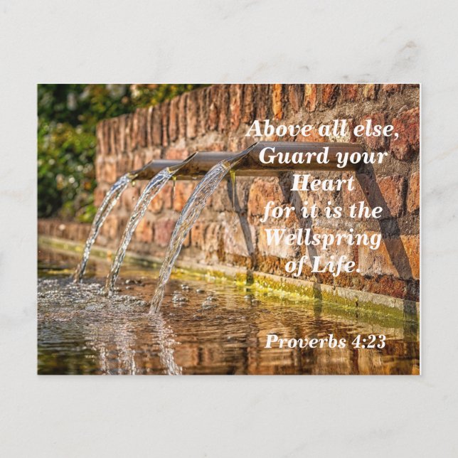 Bible Verse Proverbs 4:23 Guard Your Heart Postcard (Front)