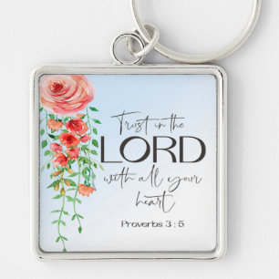 Bible verse Proverbs Floral scripture Keychain