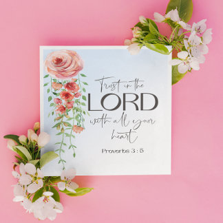 Bible verse Proverbs Floral scripture  Napkins