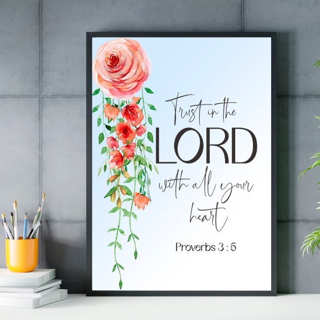 Bible verse Proverbs Floral scripture poster (Creator Uploaded)
