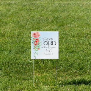 Bible verse Proverbs Floral scripture yard Sign