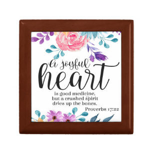 Bible Verse Proverbs Floral Square Gift Box