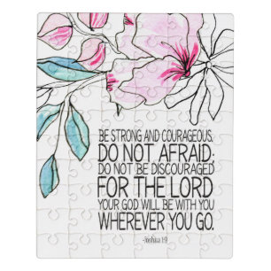Bible Verse Proverbs scripture Floral Jigsaw Puzz Jigsaw Puzzle