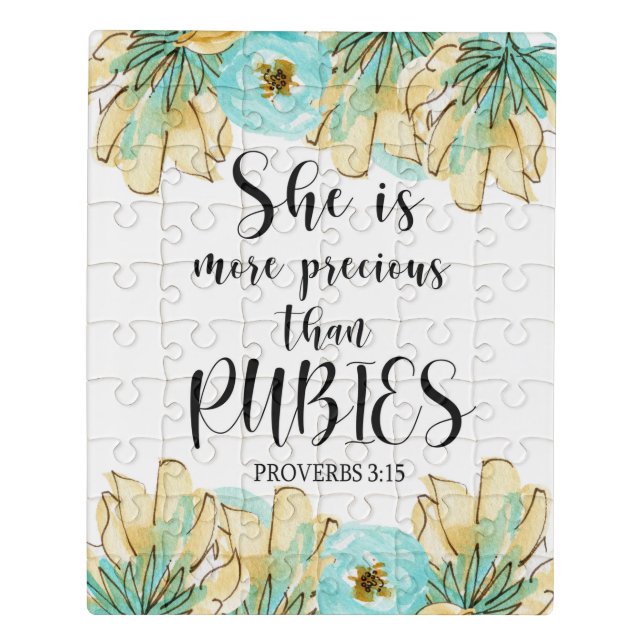 Bible Verse Proverbs scripture Floral Jigsaw Puzzle (Puzzle Vertical)