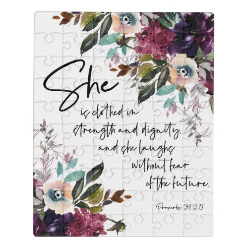 Bible Verse Proverbs scripture Floral Jigsaw Puzzle