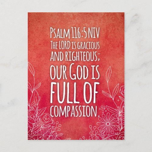 Bible Verse Psalm 1165 Postcard