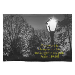 Bible Verse Psalm 119:105 Lamp to my feet... Cloth Placemat