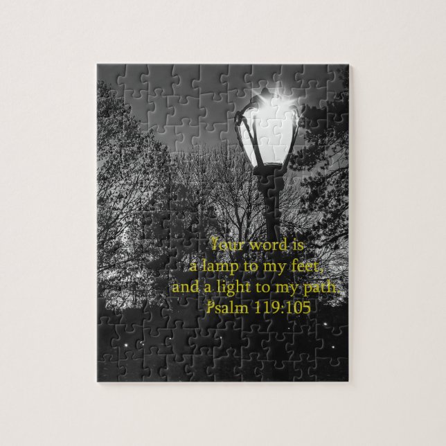 Bible Verse Psalm 119:105 Lamp to my feet... Jigsaw Puzzle (Vertical)