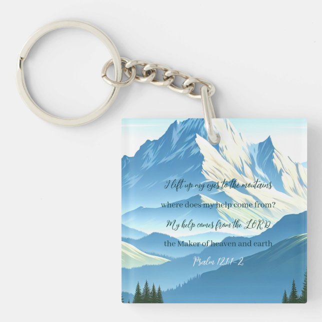 Bible Verse Psalm 121:1-2 Keychain (Front)