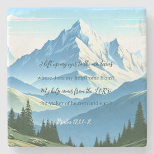 Bible Verse Psalm 121:1-2 Stone Coaster