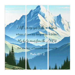 Bible Verse Psalm 121:1-2 Triptych
