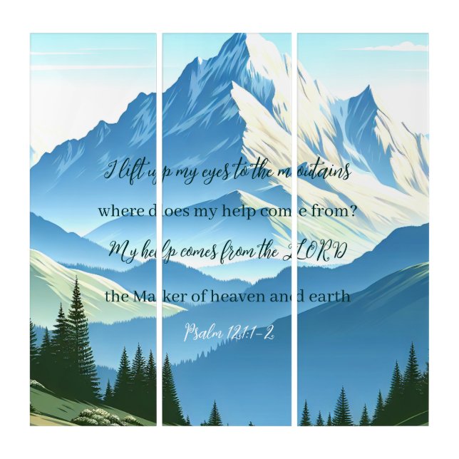 Bible Verse Psalm 121:1-2 Triptych (Front)