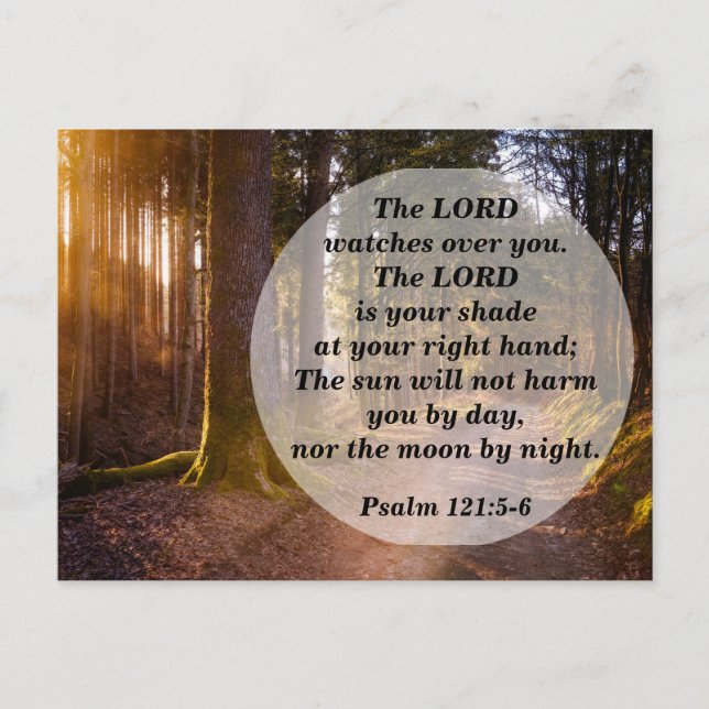 Bible Verse Psalm 121:5 The Lord watches over You Postcard (Front)