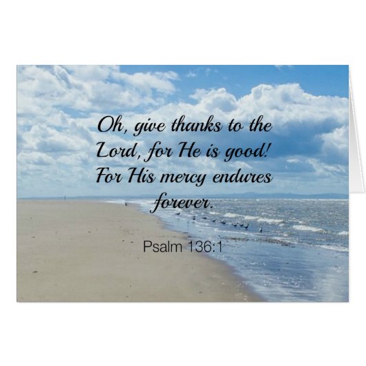 Bible verse, Psalm 136:1 Cards (Front Horizontal)