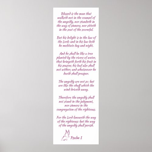 Bible Verse Psalm 1 Blessed is the Man Poster