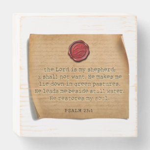 BIBLE VERSE - Psalm 23:1 - Wood Wall Art Wooden Box Sign