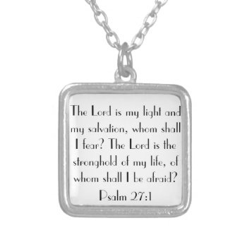 Bible Verse Psalm 27:1 Necklace by LPFedorchak at Zazzle