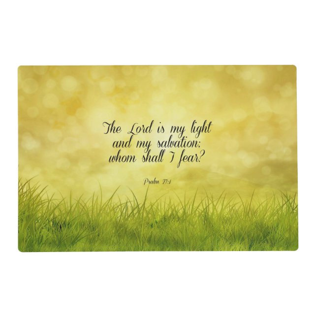 Bible verse, Psalm 27:1 Placemat (Front)