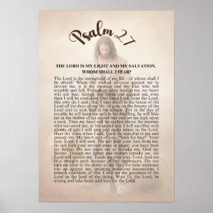 Bible Verse Psalm 27 Jesus Quote Scripture Poster