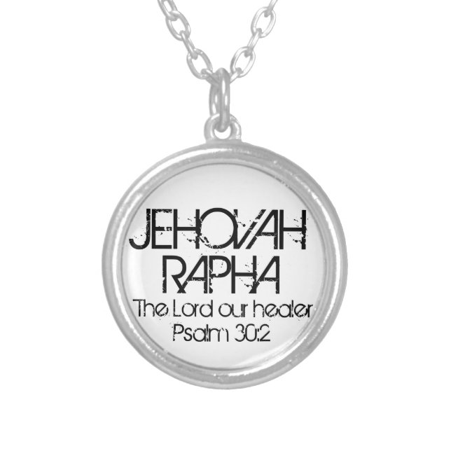 bible verse Psalm 30:2 Jehovah Rapha necklace (Front)