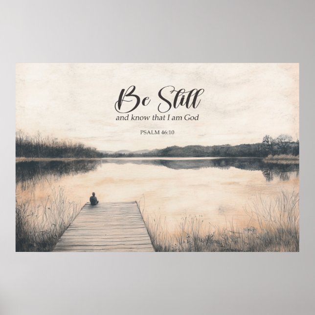 Bible Verse Psalm 46:10 - Be Still and Know Poster (Front)