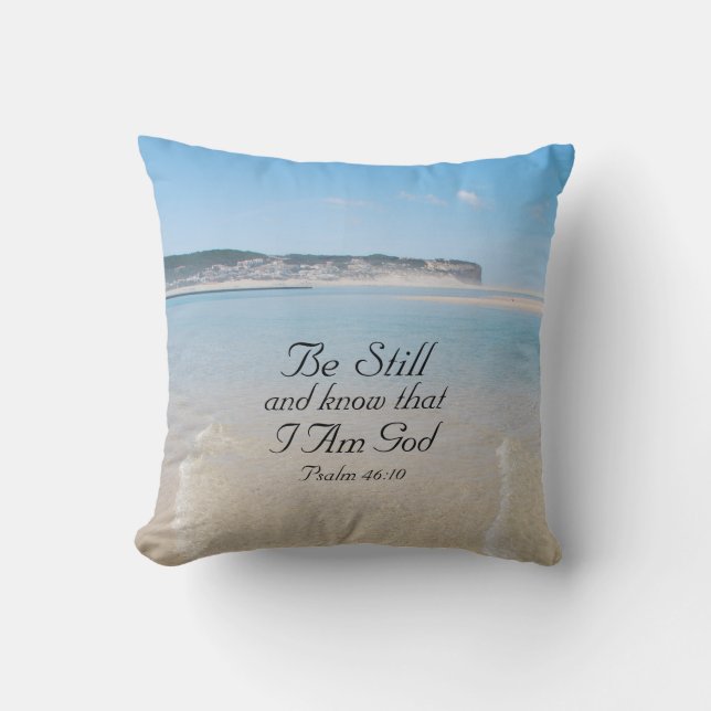 Bible Verse Psalm 46:10 Ocean View Pillow (Front)