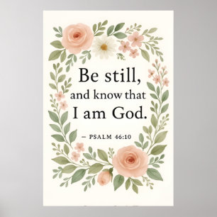 Bible Verse Psalm 46:10 Poster