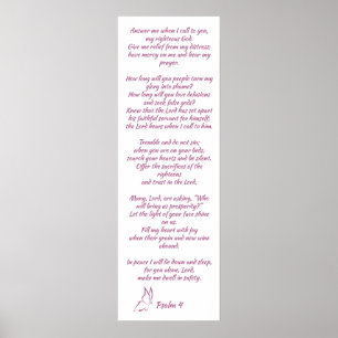 Bible Verse Psalm 4 Hear My Prayer Poster