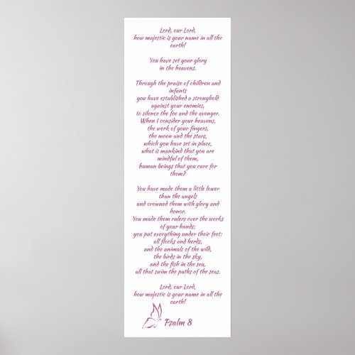 Bible Verse Psalm 8 Glory in the Heavens Poster