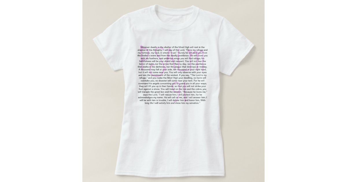 bible verse Psalm 91 T-Shirt | Zazzle