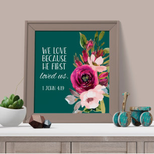 Bible verse Psalm Floral scripture  Poster