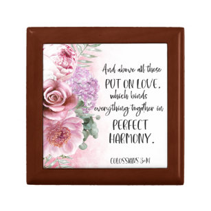 Bible Verse Psalm Floral Square Gift Box