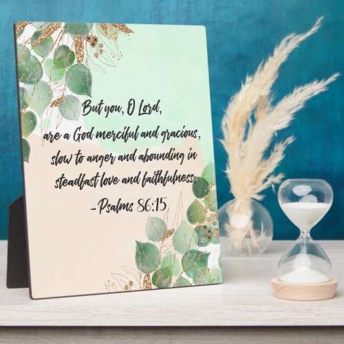 Bible Verse Psalm Green Gold Leaves Scripture Plaque