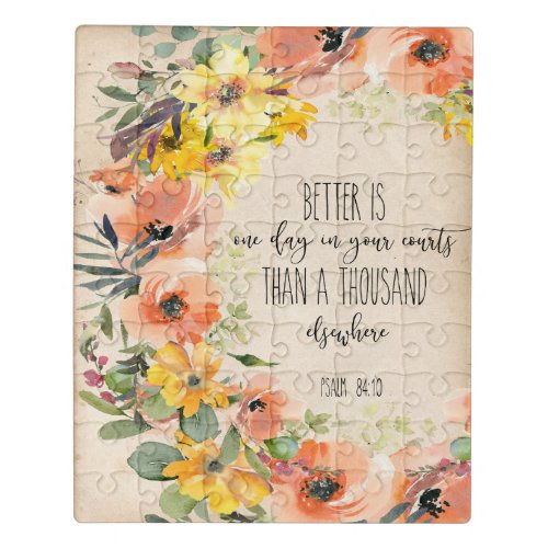 Bible Verse Psalm scripture Floral  Jigsaw Puzzle