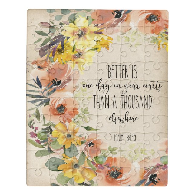 Bible Verse Psalm scripture Floral  Jigsaw Puzzle (Puzzle Vertical)