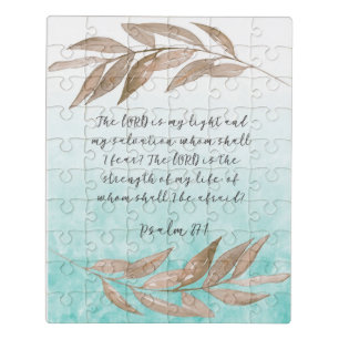 Bible Verse Psalm scripture Floral Jigsaw Puzzle