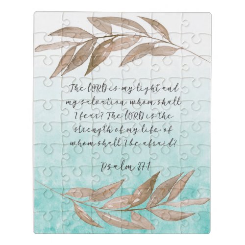 Bible Verse Psalm scripture Floral Jigsaw Puzzle