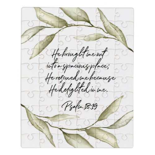 Bible Verse Psalm scripture Leaves Jigsaw Puzzle