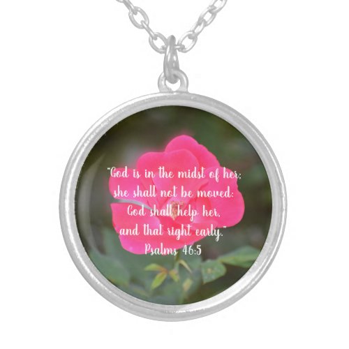 Bible Verse Psalms 465  Silver Plated Necklace 