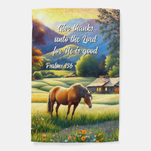 Bible Verse Psalms Give Thanks Garden Flag