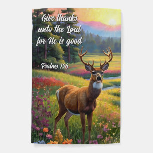 Bible Verse Psalms Give Thanks Garden Flag