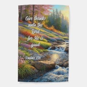 Bible Verse Psalms Give Thanks Garden Flag