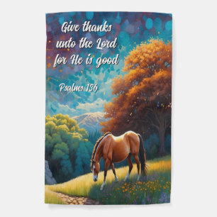 Bible Verse Psalms Give Thanks Garden Flag