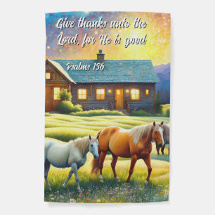 Bible Verse Psalms Give Thanks Garden Flag